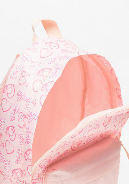 Barbie Print Backpack with Adjustable Shoulder Straps and Zip Closure-Girl%27s Backpacks-image-3