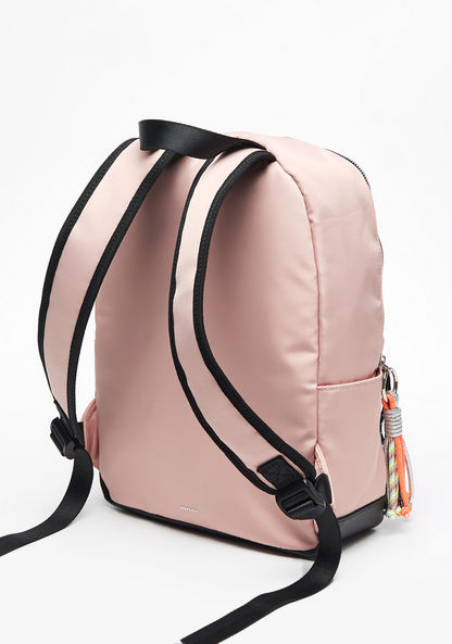 Missy Solid Mini Backpack with Contrast Detail and Shoulder Straps-Women%27s Backpacks-image-2