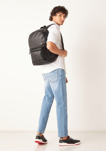 Lee Cooper Solid Backpack with Adjustable Straps and Zip Closure