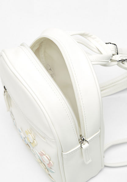 Little Missy Floral Applique Backpack with Adjustable Straps-Girl%27s Backpacks-image-4