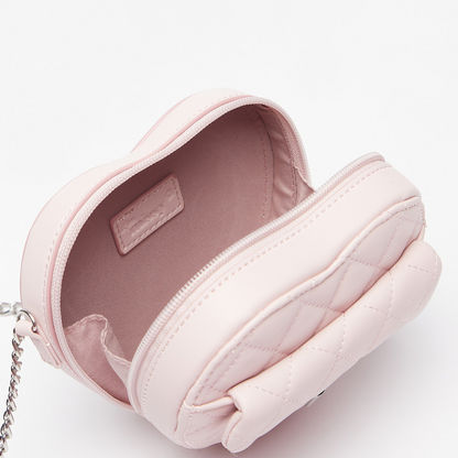 Little Missy Quilted Heart Shaped Crossbody Bag with Zip Closure-Girl%27s Bags-image-4