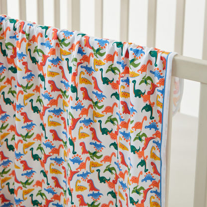 Juniors All-Over Dinosaur Print Receiving Blanket - 80x80 cms-Receiving Blankets-image-1