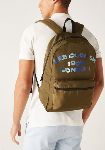 Lee Cooper Printed Backpack with Adjustable Shoulder Straps-Men%27s Backpacks-image-0