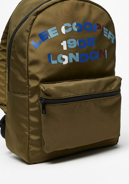 Lee Cooper Printed Backpack with Adjustable Shoulder Straps-Men%27s Backpacks-image-3