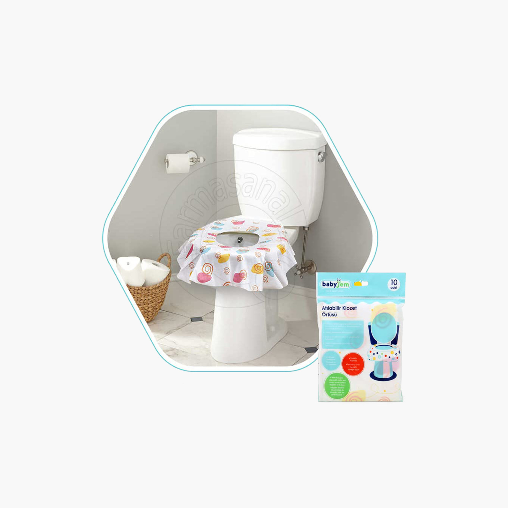 طقم أغطية مقعد مرحاض للاستعمال مرة واحدة 10 قطع من بيبي جيم-baby-healthandsafety-babyproofing-image-2
