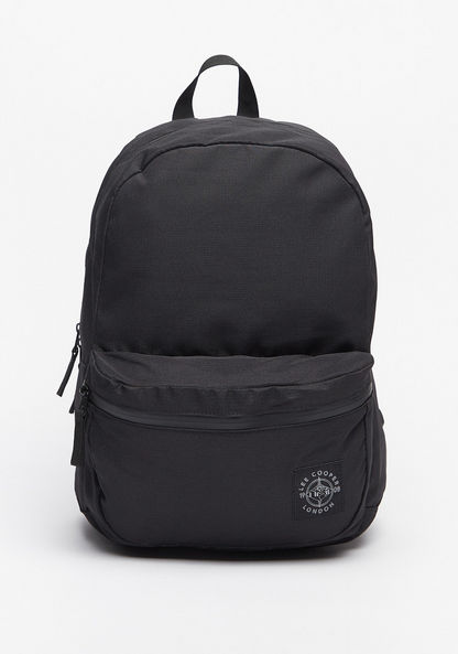 Lee Cooper Textured Backpack with Adjustable Shoulder Straps and Zip Closure-Men%27s Backpacks-image-0