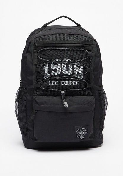 Lee Cooper Mesh Detail Backpack with Adjustable Shoulder Straps and Zip Closure