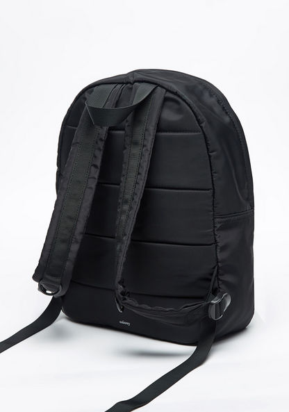 Missy Solid Backpack with Chainlink Accent and Zip Closure