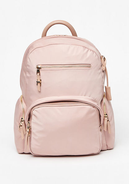 Missy Solid Backpack with Adjustable Straps and Zip Closure