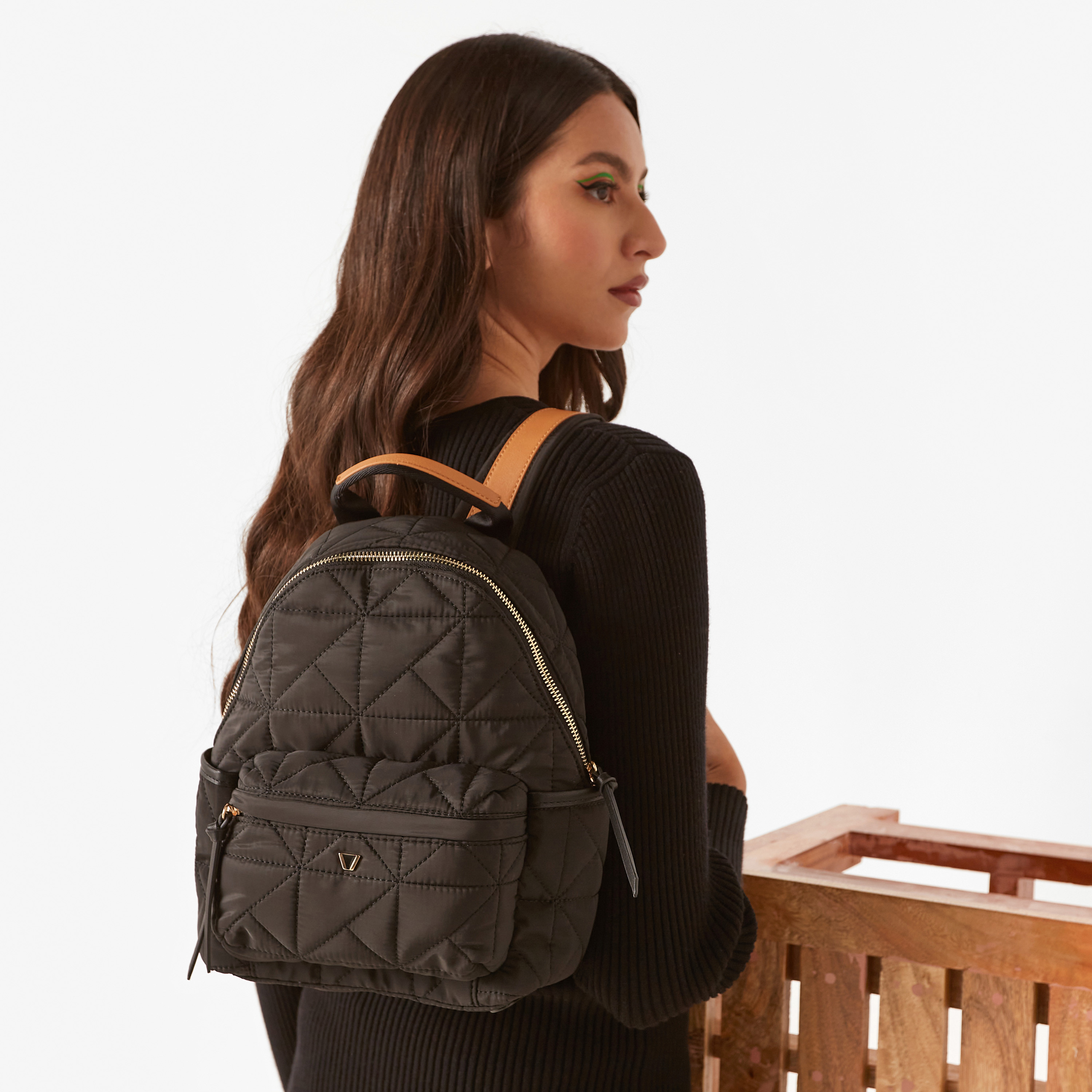 Quilted backpack sales