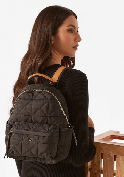 Missy Quilted Backpack with Shoulder Straps and Zip Closure-Women%27s Backpacks-image-1