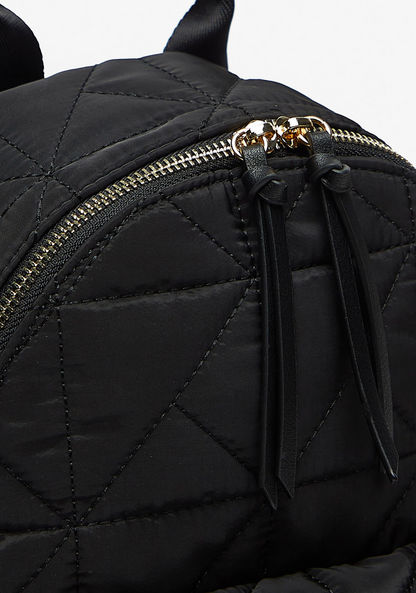 Missy Quilted Backpack with Shoulder Straps and Zip Closure-Women%27s Backpacks-image-4