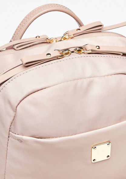 Missy Solid Backpack with Adjustable Straps and Zip Closure
