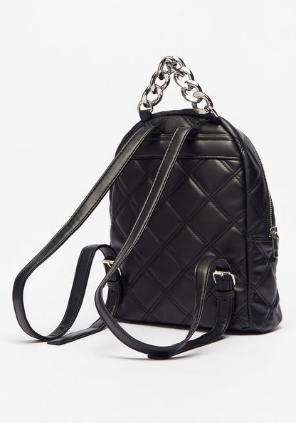 Missy Quilted Backpack with Chunky Chain Detail and Shoulder Straps