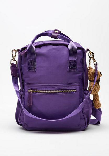 Missy Solid Backpack with Zip Closure and Adjustable Straps