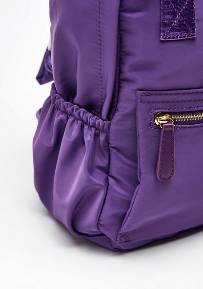 Missy Solid Backpack with Zip Closure and Adjustable Straps