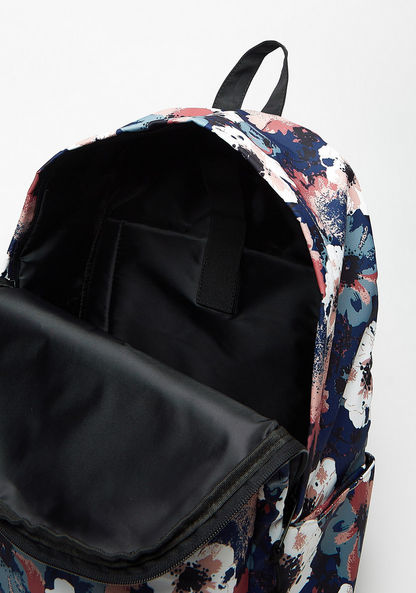 Missy Floral Print Backpack with Shoulder Straps and Zip Closure