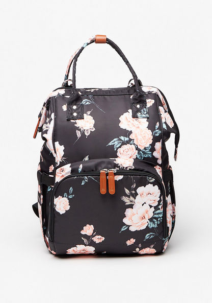 Missy Floral Print Backpack with Adjustable Shoulder Straps