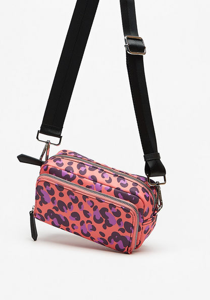 Missy Leopard Print Crossbody Bag with Adjustable Strap and Zip Closure-Women%27s Handbags-image-1