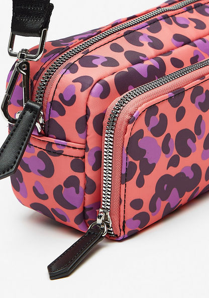 Missy Leopard Print Crossbody Bag with Adjustable Strap and Zip Closure-Women%27s Handbags-image-3