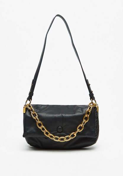Haadana Padded Shoulder Bag with Chunky Chain Detail and Single Strap-Women%27s Handbags-image-0