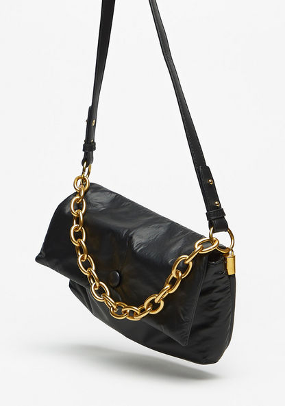 Haadana Padded Shoulder Bag with Chunky Chain Detail and Single Strap-Women%27s Handbags-image-2