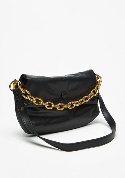 Haadana Padded Shoulder Bag with Chunky Chain Detail and Single Strap-Women%27s Handbags-image-3