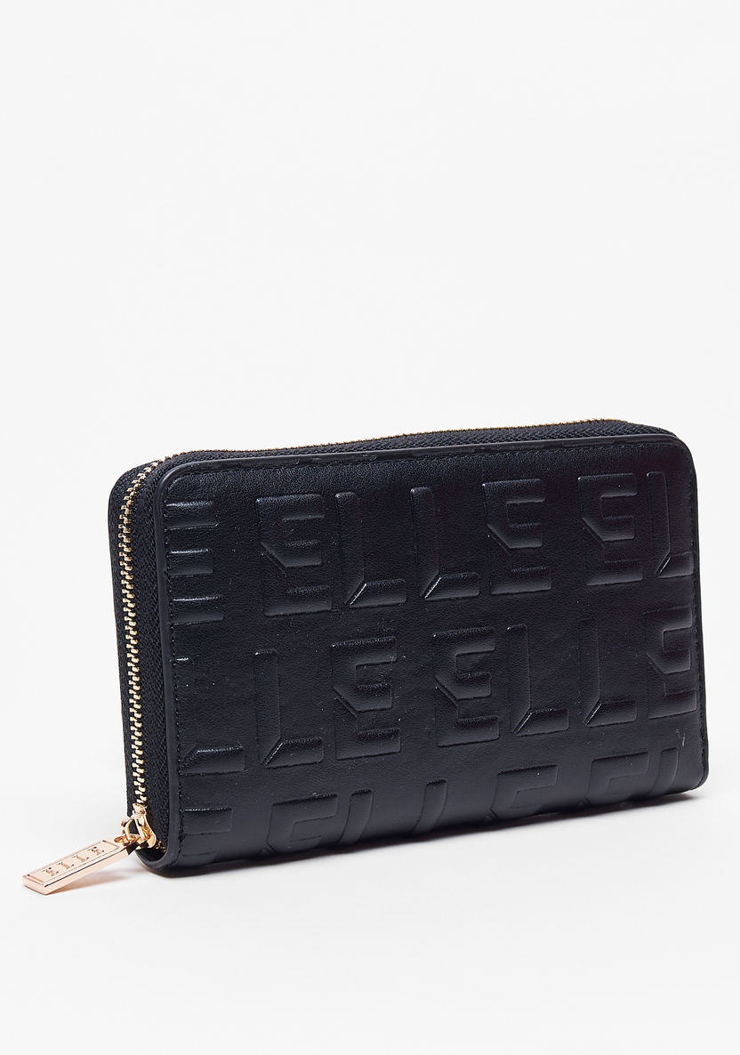 Elle Textured Zip Around Wallet-Wallets and Clutches-image-1