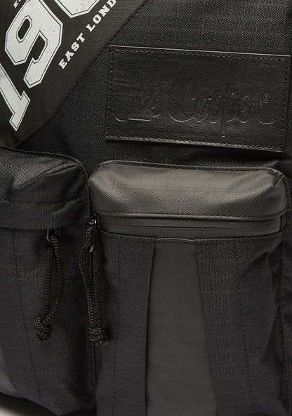 Lee Cooper Printed Backpack with Adjustable Straps and Zip Closure-Men%27s Backpacks-image-2