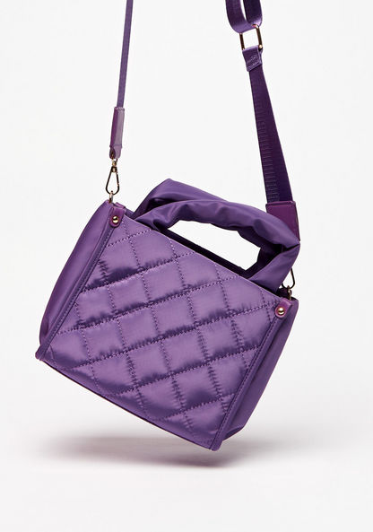 Missy Quilted Tote Bag with Adjustable Strap and Zip Closure-Women%27s Handbags-image-1