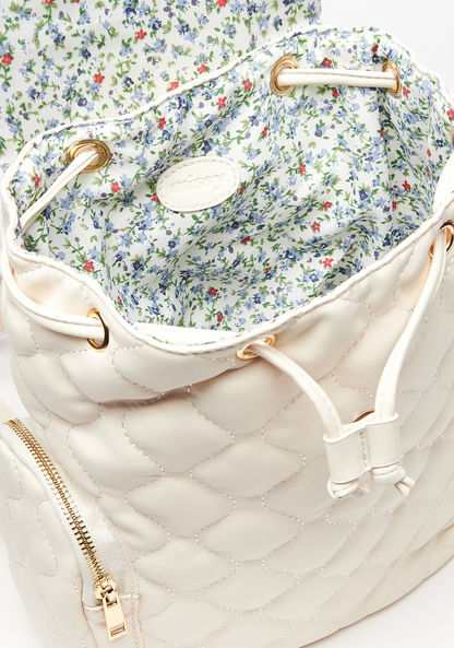 Missy Quilted Backpack with Drawstring Closure and Adjustable Straps