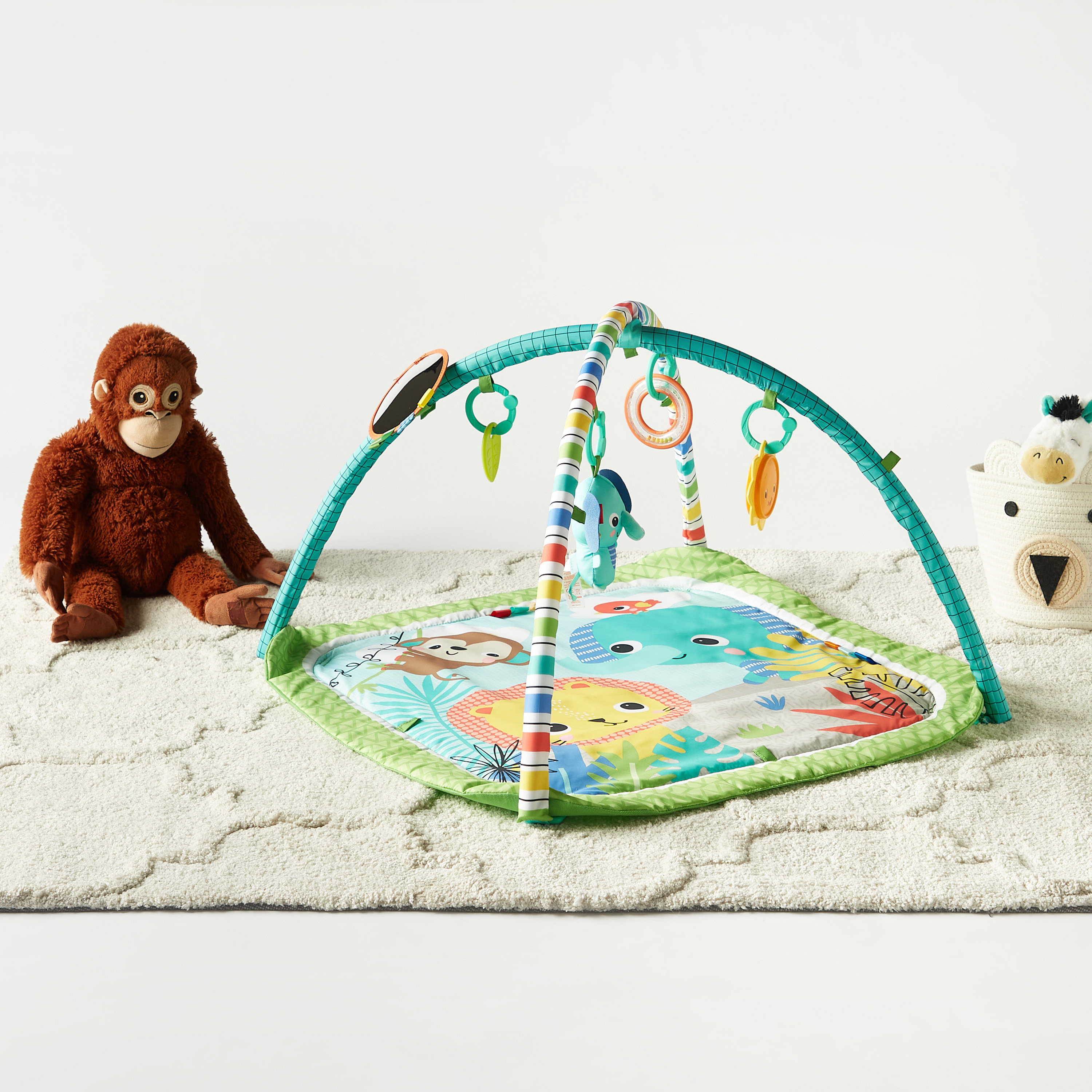 Palestrina Neonato Con Tappetino Da Gioco - 6 Giocattoli Appesi, Specchio, Cuscino Tummy Time - Foto 9