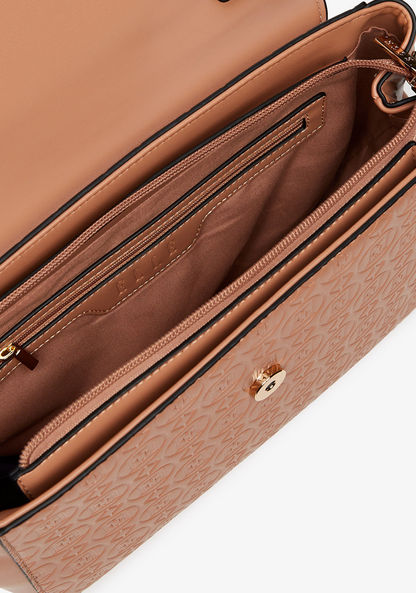 Elle Monogram Embossed Satchel Bag with Detachable Strap and Handle-Women%27s Handbags-image-6
