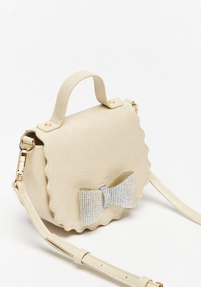 Little Missy Bow Embellished Crossbody Bag with Adjustable Strap