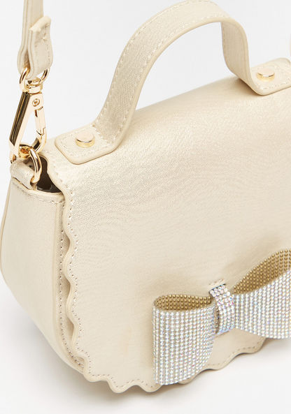Little Missy Bow Embellished Crossbody Bag with Adjustable Strap