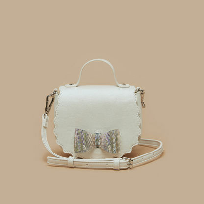 Little Missy Bow Embellished Crossbody Bag with Adjustable Strap-Girl%27s Bags-image-0
