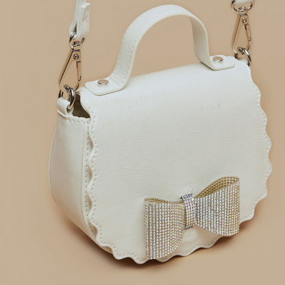 Little Missy Bow Embellished Crossbody Bag with Adjustable Strap-Girl%27s Bags-image-2