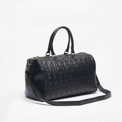 Celeste Textured Duffel Bag with Removable Strap and Zip Closure-Duffle Bags-image-2