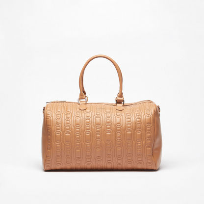 Celeste Textured Duffel Bag with Removable Strap and Zip Closure-Duffle Bags-image-0