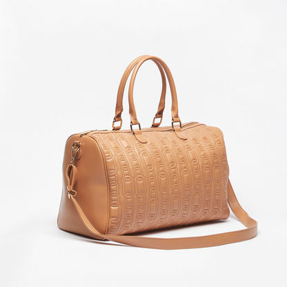 Celeste Textured Duffel Bag with Removable Strap and Zip Closure-Duffle Bags-image-2
