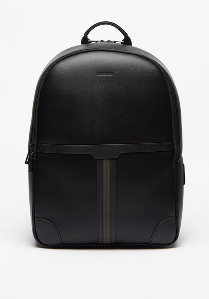 Duchini Solid Backpack with Zip Closure and Adjustable Straps