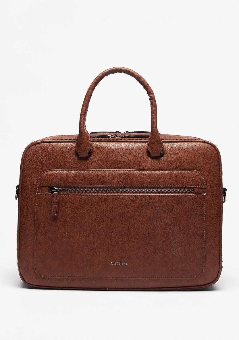 Duchini Solid Laptop Bag with Zip Closure-Men%27s Handbags-image-0
