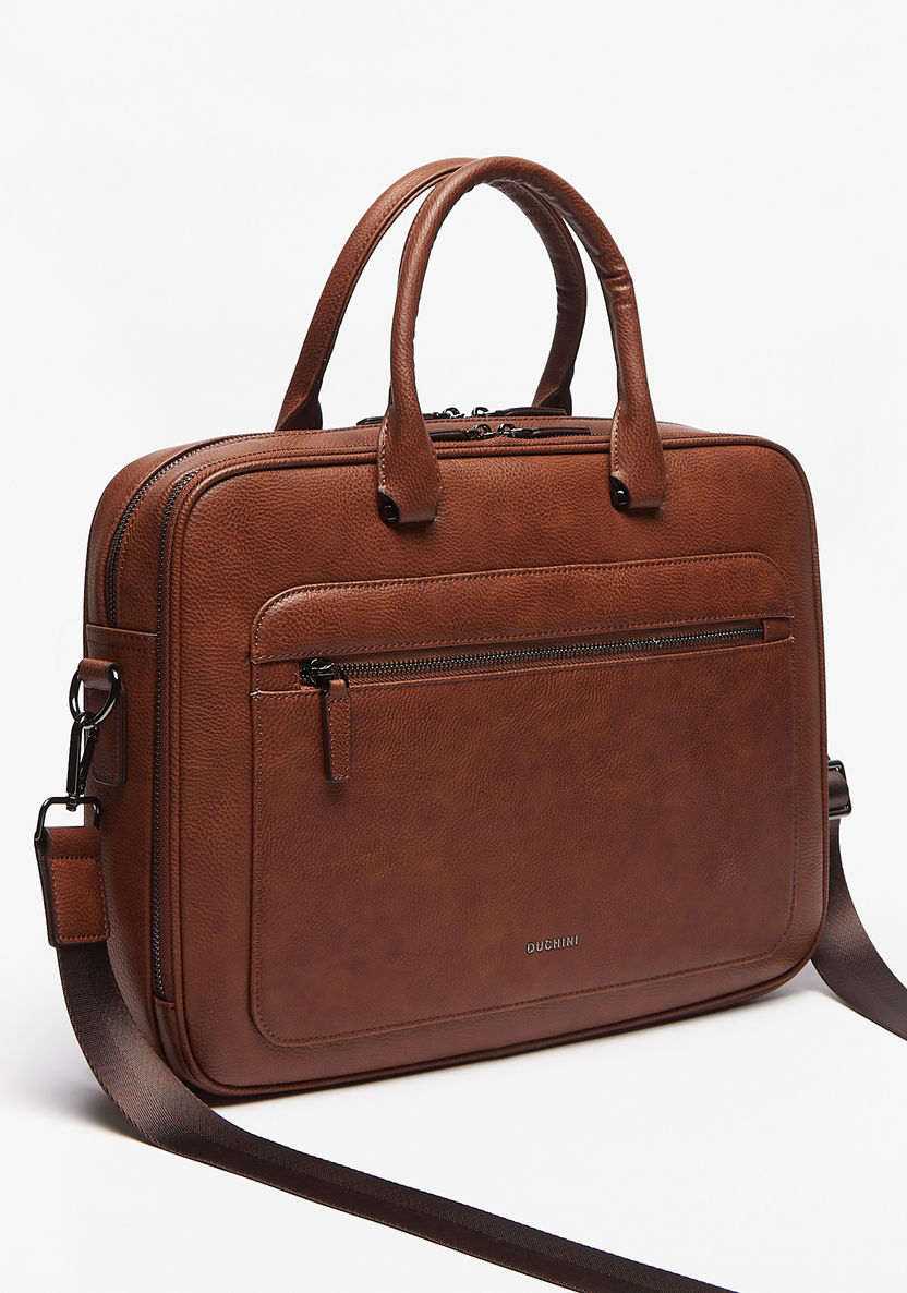 Duchini Solid Laptop Bag with Zip Closure-Men%27s Handbags-image-1