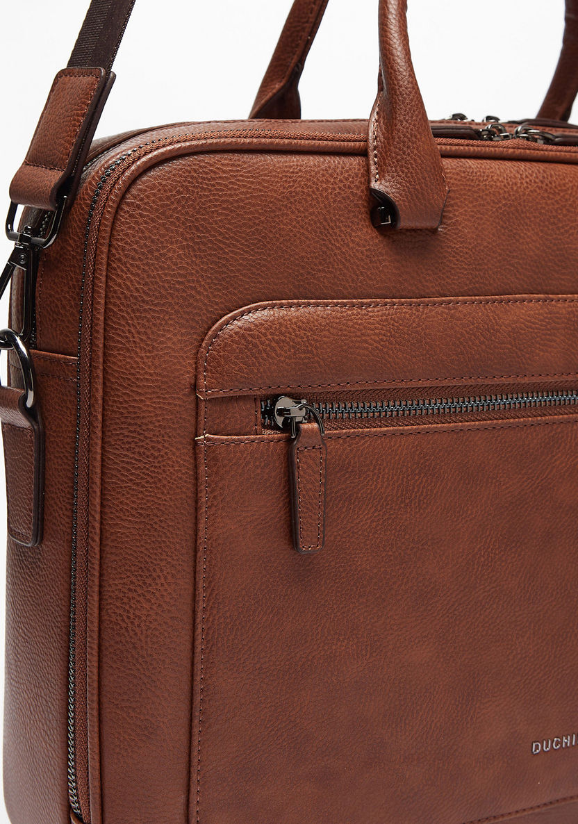 Duchini Solid Laptop Bag with Zip Closure-Men%27s Handbags-image-2