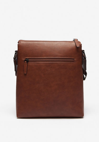Duchini Textured Crossbody Bag with Adjustable Sling and Zip Closure-Men%27s Handbags-image-3