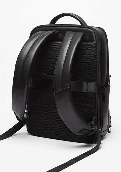 Duchini Solid Backpack with Zip Closure and Adjustable Straps