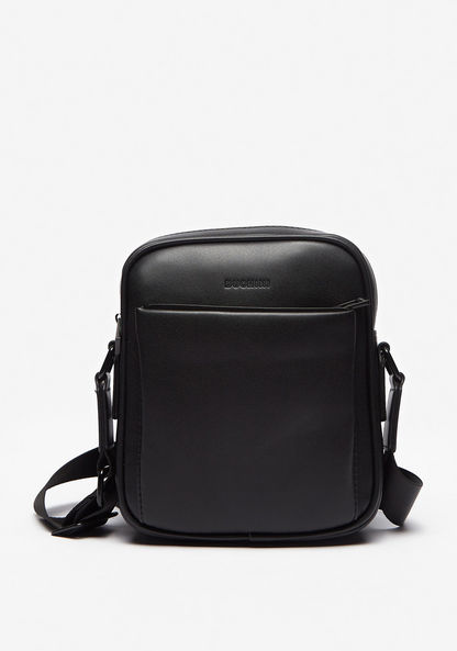 Duchini Solid Crossbody Bag with Adjustable Sling and Zip Closure-Men%27s Handbags-image-0