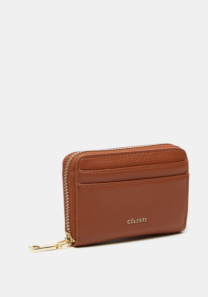 Celeste Textured Wallet with Zip Closure-Wallets & Clutches-image-1
