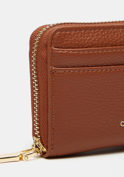 Celeste Textured Wallet with Zip Closure-Wallets & Clutches-image-2