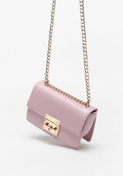 Missy Solid Crossbody Bag with Chain Strap and Lock Clasp Closure-Women%27s Handbags-image-1
